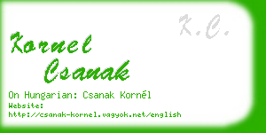 kornel csanak business card